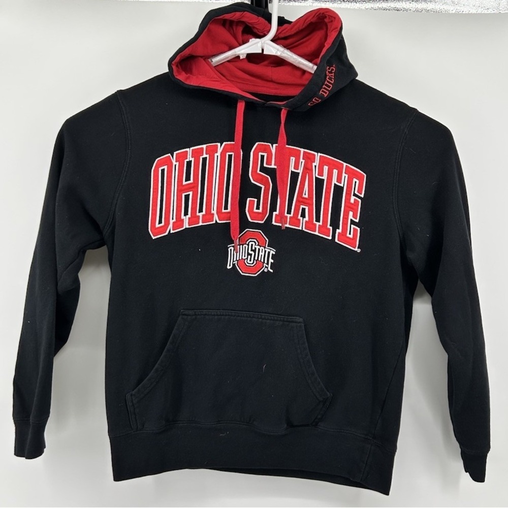 Ohio State Buckeyes Scarlet & Gray Hooded‎ Sweatshirt Black Red Size Medium